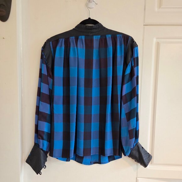 Vintage Blouse Leather colar and Wrist TOTALY 80'' . - Picture 4 of 13